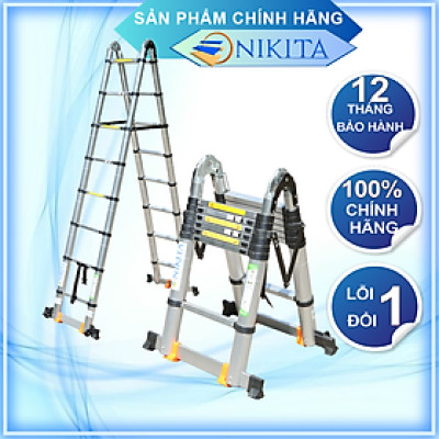 Thang Nhôm Rút Đa Năng Có Bánh Xe - 8.0 Mét