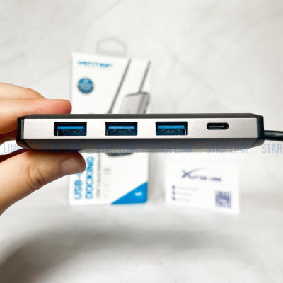 Cáp chuyển đổi Type-C sang HDMI + 3 cổng USB 3.0 + Type-C PD  Vention CNBHB - hàng chính hãng