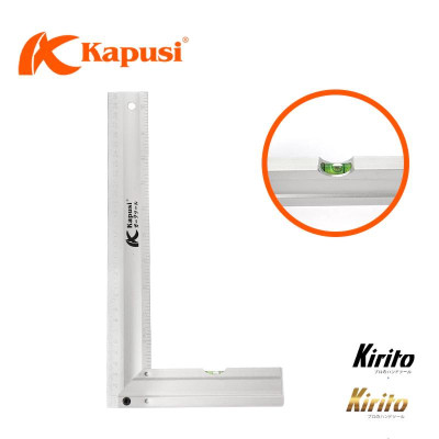 Thước ke góc vuông nhôm Kapusi Nhật Bản 30cm thiết kế livo, nhôm trắng chống gỉ k2648