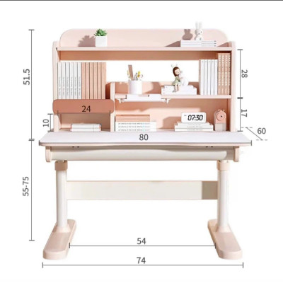 Bộ bàn ghế học sinh thông minh chống cận điều chỉnh cao thấp tay quay Tundo CTIRSP80 kèm đèn ngang 80cm