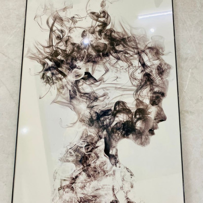 TRANH TRÁNG GƯƠNG - TRANH TREO TƯỜNG  CÔ GÁI NGHỆ THUẬT - TRANH TREO PHÒNG KHÁCH(TẶNG ĐINH 3 CHÂN)