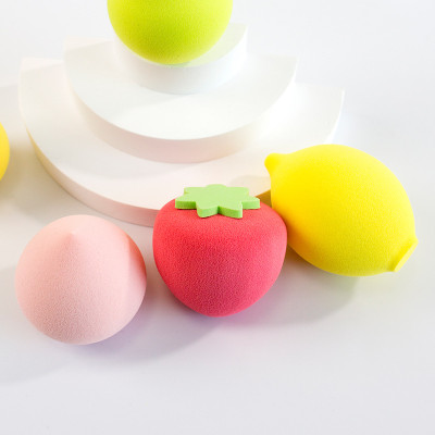 Hộp bông tán phấn trang điểm 4 món hình trái cây ,  siêu dễ thương mềm  mịn , xinh xắn đáng yêu  ,có hộp đựng tiện dụng