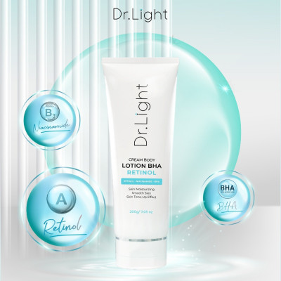 COMBO 4 Kem Body Dr.Light Kem dưỡng Trắng Sáng Da Với Hợp Chất Retinol Niacinamide BHA 200ml 