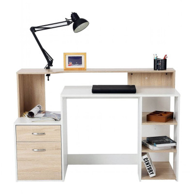 Bàn làm việc kèm tủ tại nhà thiết kế tiện dụng SMLIFE Dledum