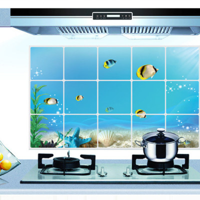 Combo 02 Decal dán tường Dán Bếp - Đại dương xanh