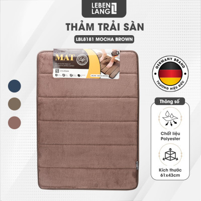Thảm lau chân Lebenlang LBL8181 thấm hút nước đế cao su chống trơn trượt phòng tắm - hàng chính hãng