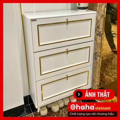[Kèm Ảnh Thực Tế - Miễn phí vận chuyển & Lắp đặt] Tủ giày thông minh siêu mỏng cao cấp Ohaha - TGCC027