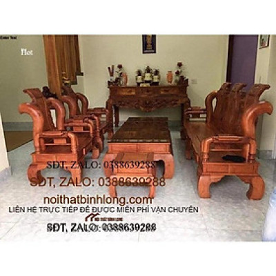 Bàn ghế tần thủy hoàng gỗ gõ tay 12