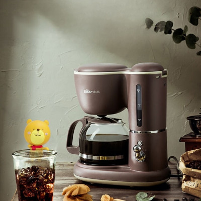 Máy Pha Cà Phê Mini Gia Đình Bear KFJ-403 Dung Tích 600 ML Công Suất 550 W - Hàng Chính Hãng