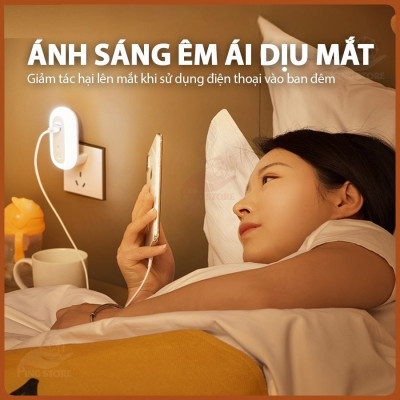 Đèn Ngủ Oval, Đèn Ngủ Thông Minh - 10 Cấp Độ Sáng - Điều Khiển Từ Xa Qua Remote, Hẹn Giờ