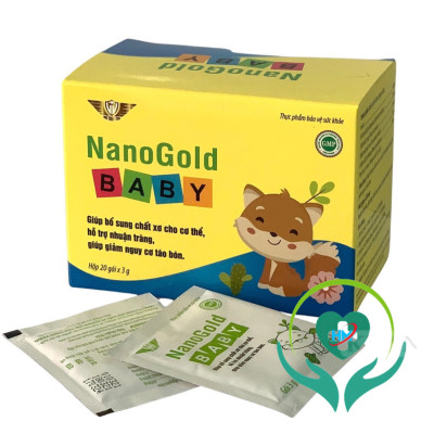 Cốm táo bón NanoGold Baby Vinh Thịnh Vượng VV, hộp 20 gói, bổ sung chất xơ, ngừa táo bón cho trẻ