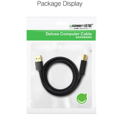 Ugreen UG10350US135TK 1.5M màu Đen Cáp USB 2.0 sang USB B máy in đầu mạ vàng - HÀNG CHÍNH HÃNG