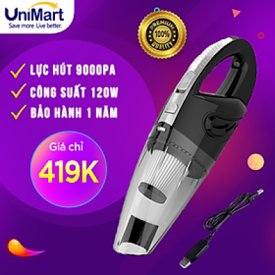 Máy hút bụi cầm tay không dây loại sạc pin dùng cho gia đình XC628 - lực hút 3200kpa - dung lượng 2200mAh - có thể hút bụi khô và nước - màu xám đen - Hàng Chính Hãng