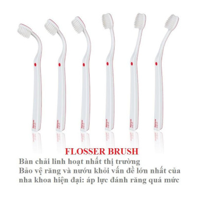 Bộ đôi bàn chải UltraSoft FlosserBrush lông siêu mềm - Thụy Sĩ