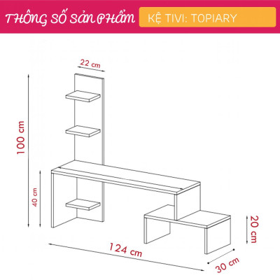 Kệ để tivi gỗ cho phòng khách gia đình SMLIFE Topiary