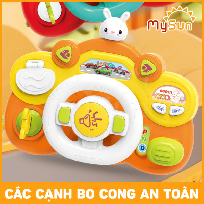 Vô lăng ô tô đồ chơi cho bé gắn xe oto bô lăng mô phỏng tập lái có đèn nhạc tặng PIN 