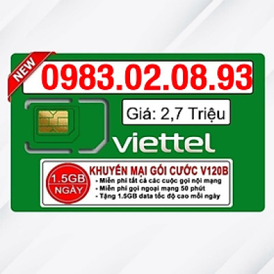 Sim Viettel số đẹp - Hàng chính hãng - 0983.02.08.93