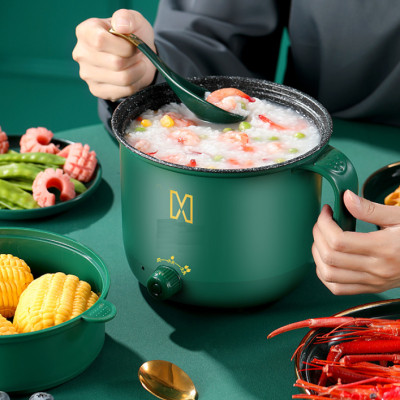 Nồi lẩu điện mini 2 tầng chống dính tặng khay hấp (chiên, xào, rán, lẩu, nấu cơm) - Ca nấu mì mini đa năng - Hàng chính hãng D Danido (Logo hình ngẫu nhiên trên thân nồi)