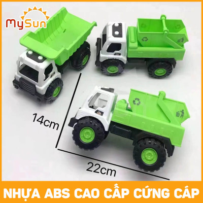 Xe chở rác đồ chơi cho bé mô hình xe ô tô chở rác khổng lồ xe dọn rác vệ sinh MySun