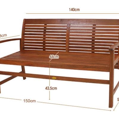 Ghế Băng Tanjung Có Tay IBIE NC1012 (150 x 63 x 88 cm) - Nâu