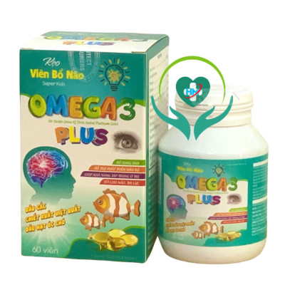 Kẹo viên bổ não OMEGA 3 Plus, hộp 60 viên ,Bổ sung DHA hỗ trợ phát triển não bộ, giúp tăng khả năng tập trung của trẻ