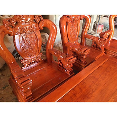 Bộ bàn ghế Nghê Đỉnh gỗ hương đá