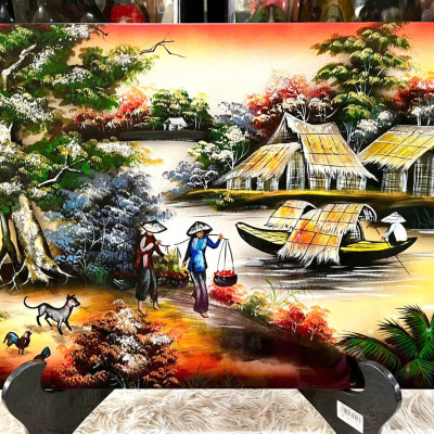 Tranh sơn mài - ĐỒNG QUÊ VIỆT NAM - Size 40x60 cm