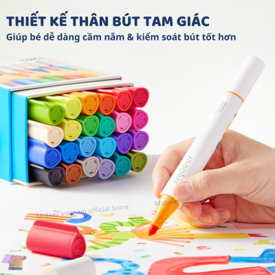 Bút màu nước cho bé Mideer, bút lông xóa được an toàn cho bé Washable Marker