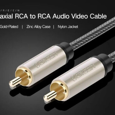 Ugreen UG20744AV133TK 15M màu Xám Cáp âm thanh bông sen Coaxial cao cấp - HÀNG CHÍNH HÃNG