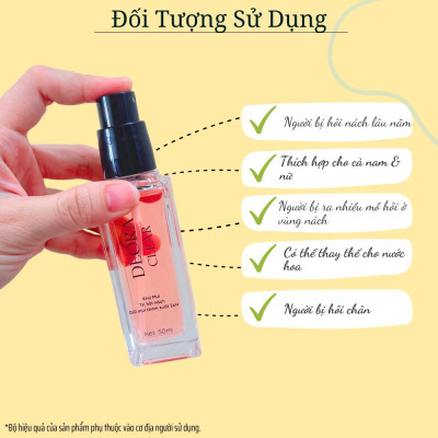 COMBO 6 Lọ Xịt Khử Mùi DEORA CLEAR Quyên Lara 50ml, Khử Mùi Hôi Nách, Ngăn Tiết Mồ Hôi