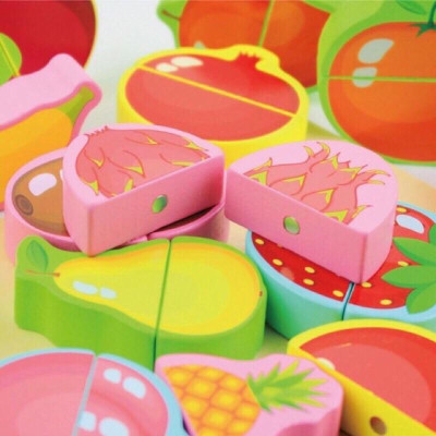 BỘ CẮT HOA QUẢ BẰNG GỖ CHO BÉ