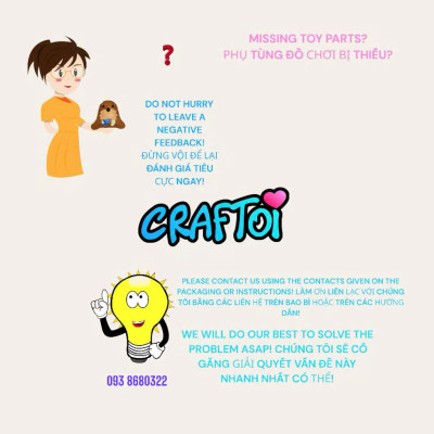 KIM NHỰA Bộ Thủ Công Trẻ Tự Làm Thú Bông 5+ HEDGEHOG CACTUSE Craftoi Felt Sewing toy prepunched holes plastic needle