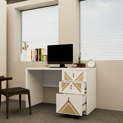 [Happy Home Furniture] CHARIS, Bàn làm việc 3 ngăn kéo, 120cm x 55cm x 75cm ( DxRxC), BAN_068