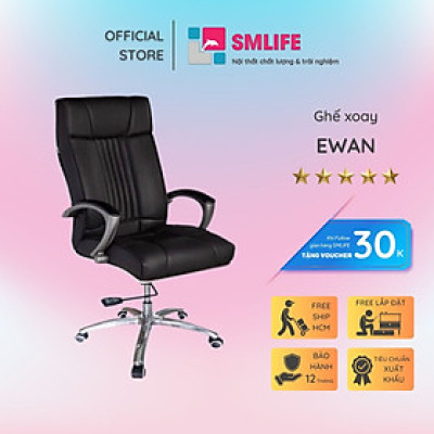 Ghế xoay văn phòng lưng cao bọc PU SMLIFE Ewan