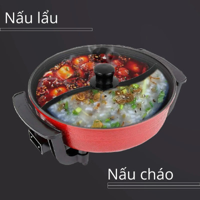 Nồi lẩu điện 2 ngăn Mishio MK112 5L - Hàng chính hãng