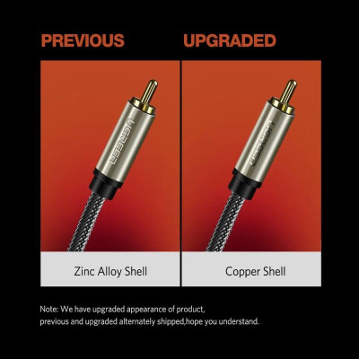 Ugreen UG20744AV133TK 15M màu Xám Cáp âm thanh bông sen Coaxial cao cấp - HÀNG CHÍNH HÃNG
