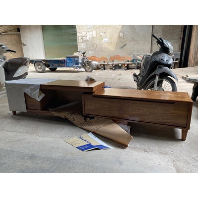 kệ rút gỗ hương xám tiện lợi từ 2m kéo dài 2m6