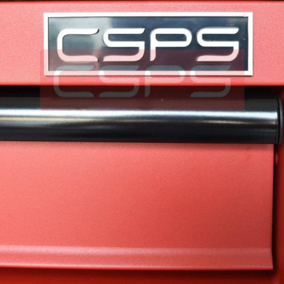 Bộ 2 Tủ dụng cụ CSPS 122cm 05 hộc kéo màu đỏ mặt ván gỗ kèm vách lưới