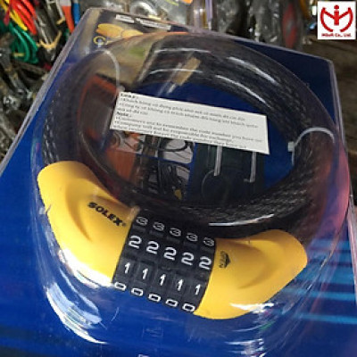 Khóa xe đạp 5 số SOLEX Thái Lan thân dây cáp 20mm x 1m - MSOFT
