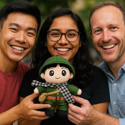 Gấu Bông Yêu Nước Chú Bộ Đội 25 cm - ZooZoo 25250 - Màu Xanh Lá