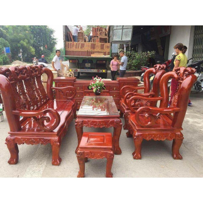Bộ bàn ghế phòng khách minh quốc đào gỗ xà cừ