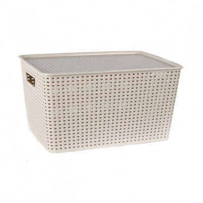 Combo 3 giỏ han quốc có nắp đậy Song Long- cỡ trung (40 x 28 x 17)- màu ngẫu nghiên