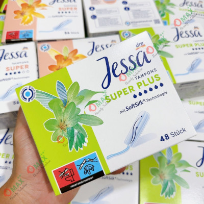 TAMPONS JESSA Đức Dạng Nút - Siêu Thấm Hút - Tiện Lợi - Nhỏ Gọn Dễ Dùng - Hàng Nhập Khẩu - Đủ Các Giọt - Tampon Jessa