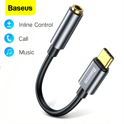 Đầu chuyển Type C sang Audio AUX 3.5mm Baseus L54 (Type-C Male to 3.5mm Female Adapter, built-in DAC, 24-bit/48kHz)-Hàng Chính Hãng