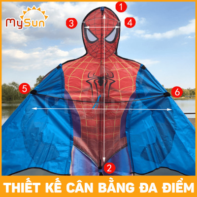 DIỀU siêu nhân người nhện công chúa 1m2 1m6 1m7 2m 3D cho bé trai gái giá rẻ tặng dây thả diều.