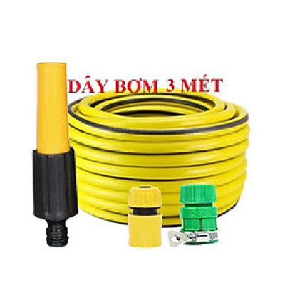 ️ Bộ dây vòi xịt nước rửa xe,tưới cây ,tăng áp 3 lần, loại 3m,5m 206622-5 cút sập,nối nhựa vàng+