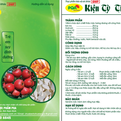 Kiện Tỳ Tiêu Thực PQA Giúp Giảm Các Triệu Chứng Ra Mồ Hôi Trộm, Hỗ Trợ Cho Trẻ Hay Ăn Chóng Lớn Hộp 125ml