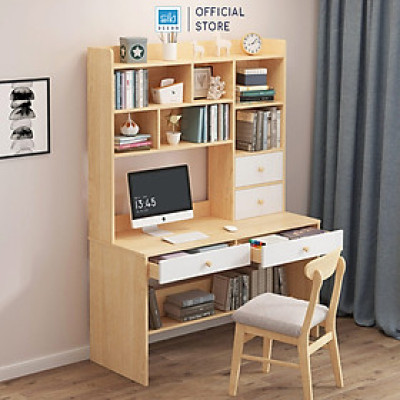 Bàn Học Kết Hợp Hệ Giá Sách, Ngăn Kéo Đa Năng Hiện Đại Thương Hiệu SIB Decor BLV62