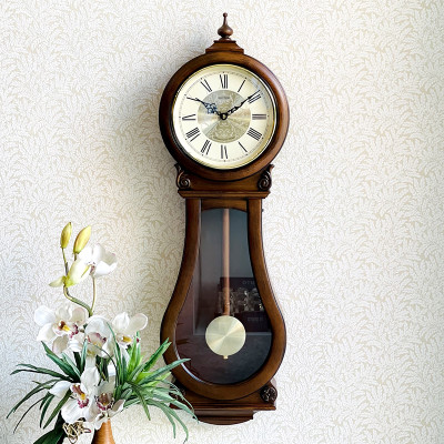 Đồng hồ treo tường Nhật Bản Rhythm CMJ529NR06 Kt 26.3 x 85.5 x 10.1cm, 3.85kg. Vỏ gỗ. Dùng Pin.