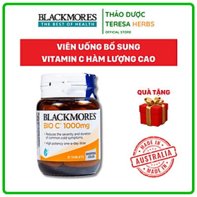 Viên Uống Bổ Sung Vitamin C Blackmores Bio C Hộp 31 viên 1000mg Hỗ Trợ Tăng Đề Kháng, Sáng Da